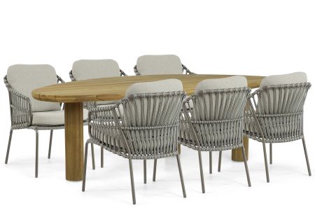 4 Seasons Outdoor Capalbio/Leafline 240 cm dining tuinset 7-delig