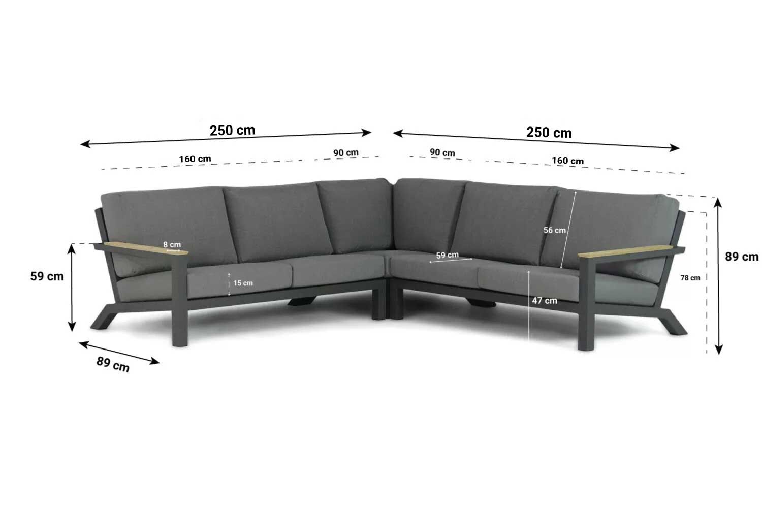 4 Seasons Outdoor Capitol/Lifestyle Riviera 140 cm dining loungeset 4-delig thumbnail