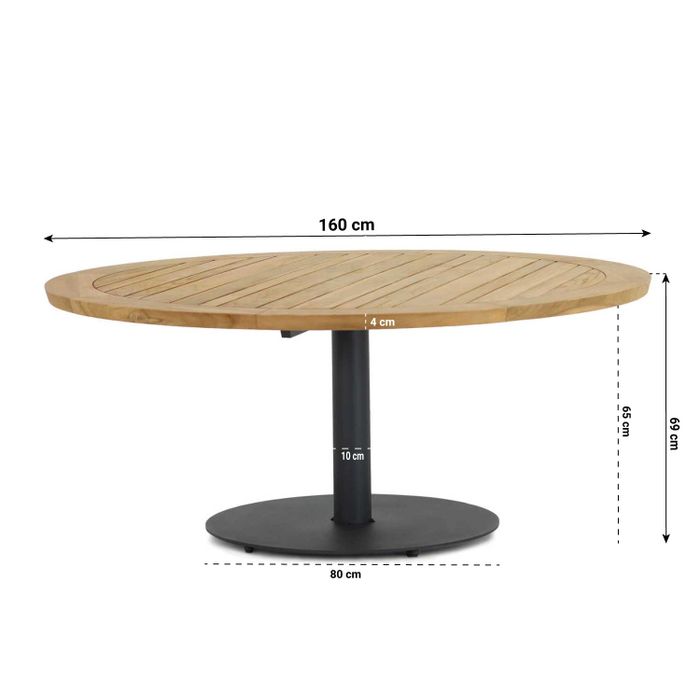 4 Seasons Outdoor Saba dining tuintafel 160 cm
