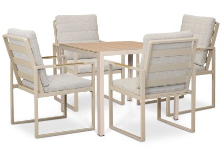 Lifestyle Alessio/Creta 90x90 cm dining tuinset 5-delig