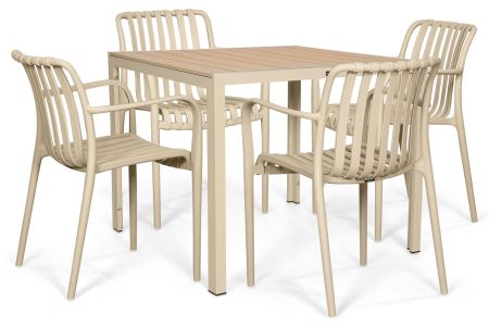 Domani Alba/Creta 90x90 cm dining tuinset 5-delig