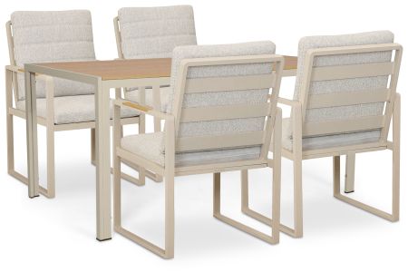 Lifestyle Alessio/Creta 160x90 cm dining tuinset 5-delig