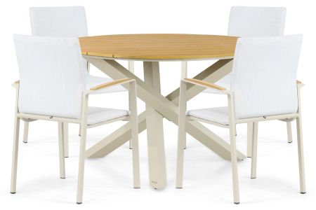 Lifestyle Brandon/Ancona 125 cm dining tuinset 5-delig