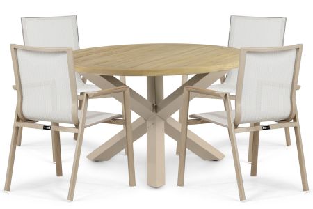Lifestyle Fiora/Rockville 120 cm dining tuinset 5-delig