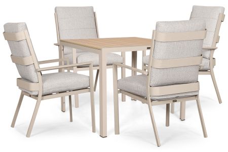 Lifestyle Lecce/Creta 90x90 cm dining tuinset 5-delig