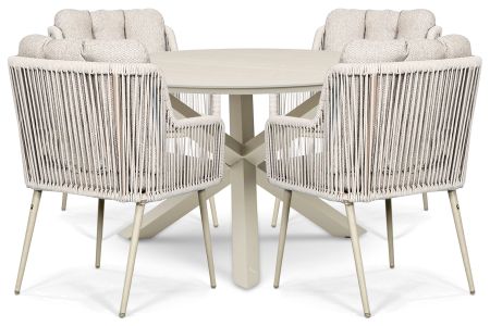 Lifestyle Tivoli/Xento 120 cm dining tuinset 5-delig