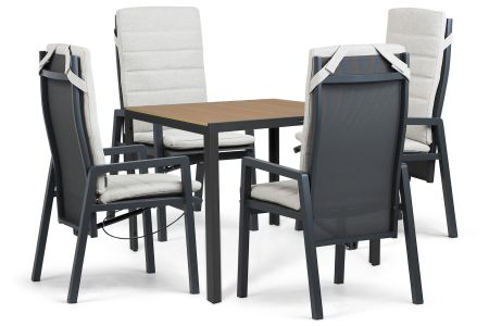 Lifestyle Vivaro/Creta 90x90 cm dining tuinset 5-delig