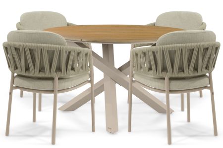 4 Seasons Outdoor Calma/Ancona 125 cm dining tuinset 5-delig