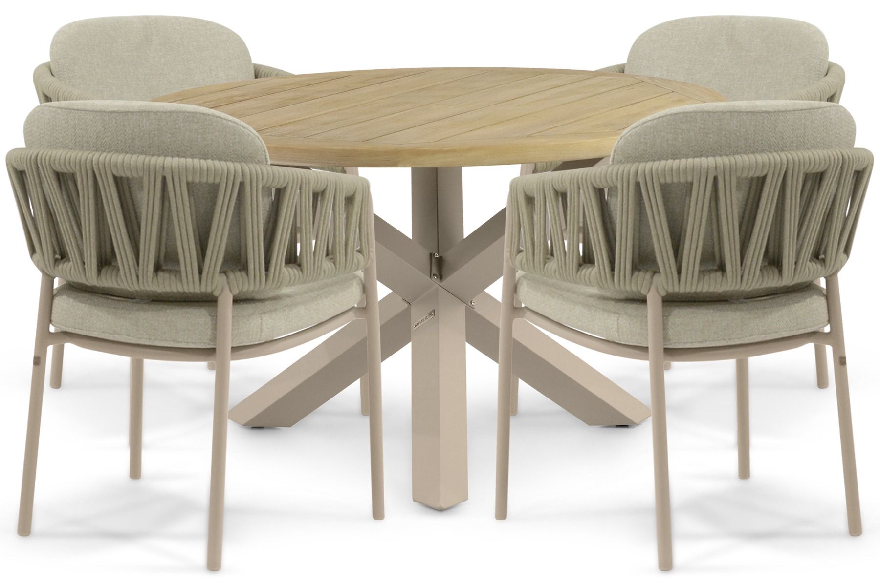 4 Seasons Outdoor Calma/Rockville 120 cm dining tuinset 5-delig