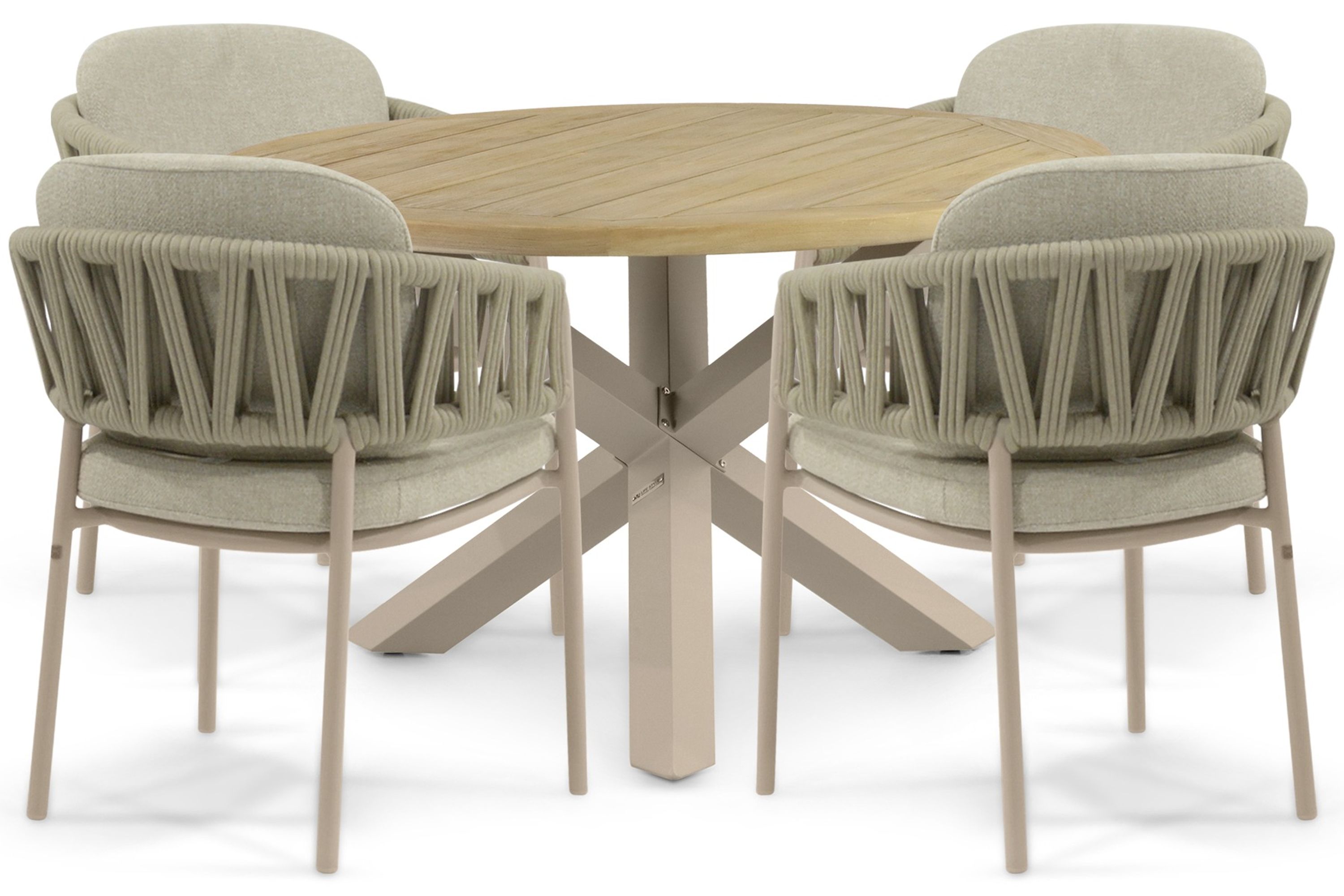 4 Seasons Outdoor Calma/Rockville 120 cm dining tuinset 5-delig