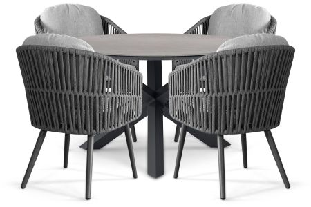 Santika Marani/Xento 120 cm dining tuinset 5-delig