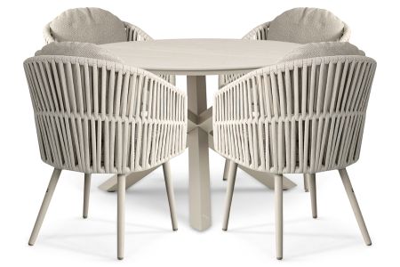 Santika Marani/Xento 120 cm dining tuinset 5-delig