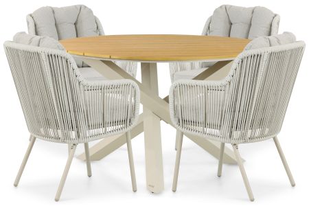 Santika Nanda/Ancona 125 cm dining tuinset 5-delig
