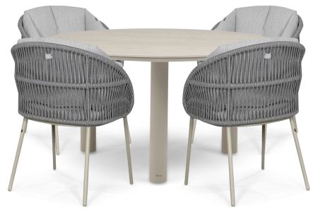 Santika Pebble/Trino 140 cm dining tuinset 5-delig
