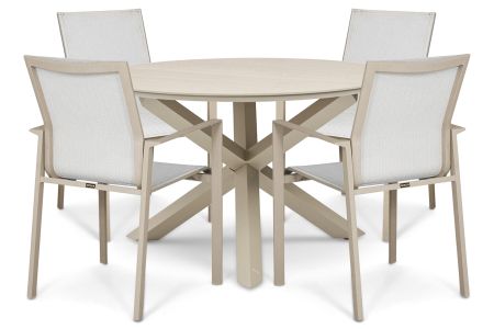 Lifestyle Timo/Xento 120 cm dining tuinset 5-delig