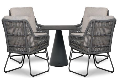 Lifestyle Vicente/Serino 70x70 cm dining tuinset 5-delig