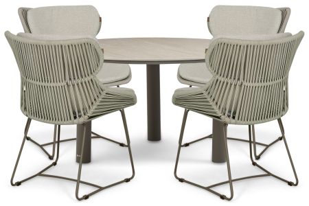 Santika Samari/Trino 140 cm dining tuinset 5-delig
