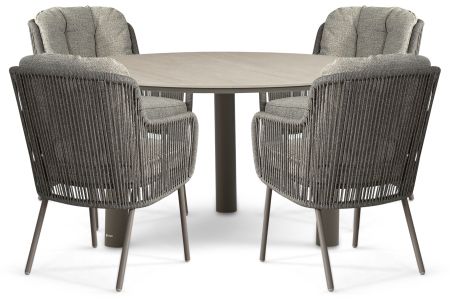 Santika Cayora/Trino 140 cm dining tuinset 5-delig