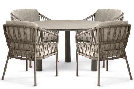Santika Miyora/Trino 140 cm dining tuinset 5-delig