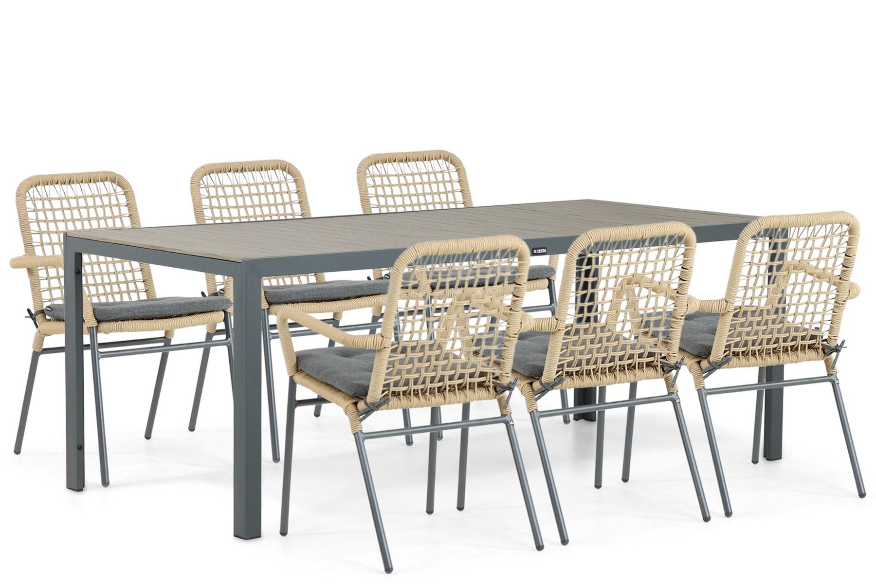 De Laan Catalone/Solare 200 cm dining tuinset 7-delig