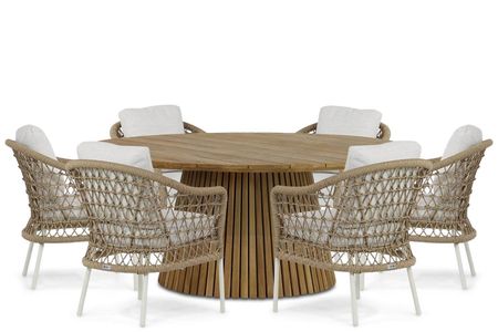 Coco Bali/Fungo 180 cm dining tuinset 7-delig
