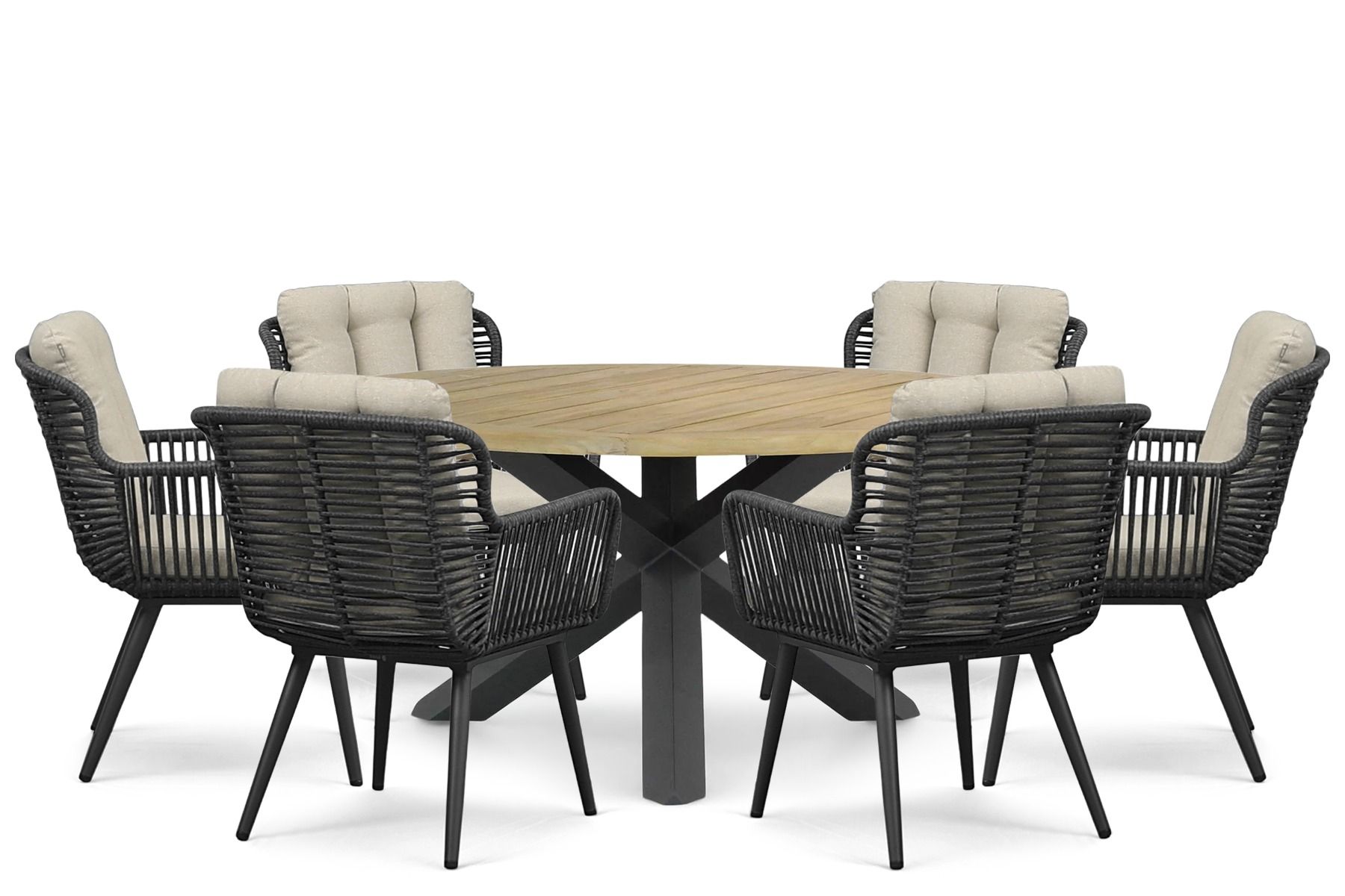 Coco Custa/Rockville 160 cm dining tuinset 7-delig