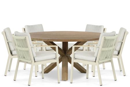 Coco Sevilla/Sand City 160 cm dining tuinset 7-delig