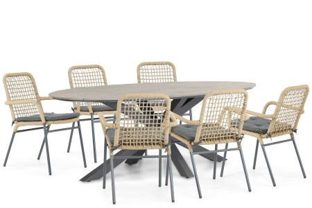 De Laan Catalone/Matara 220 cm dining tuinset 7-delig