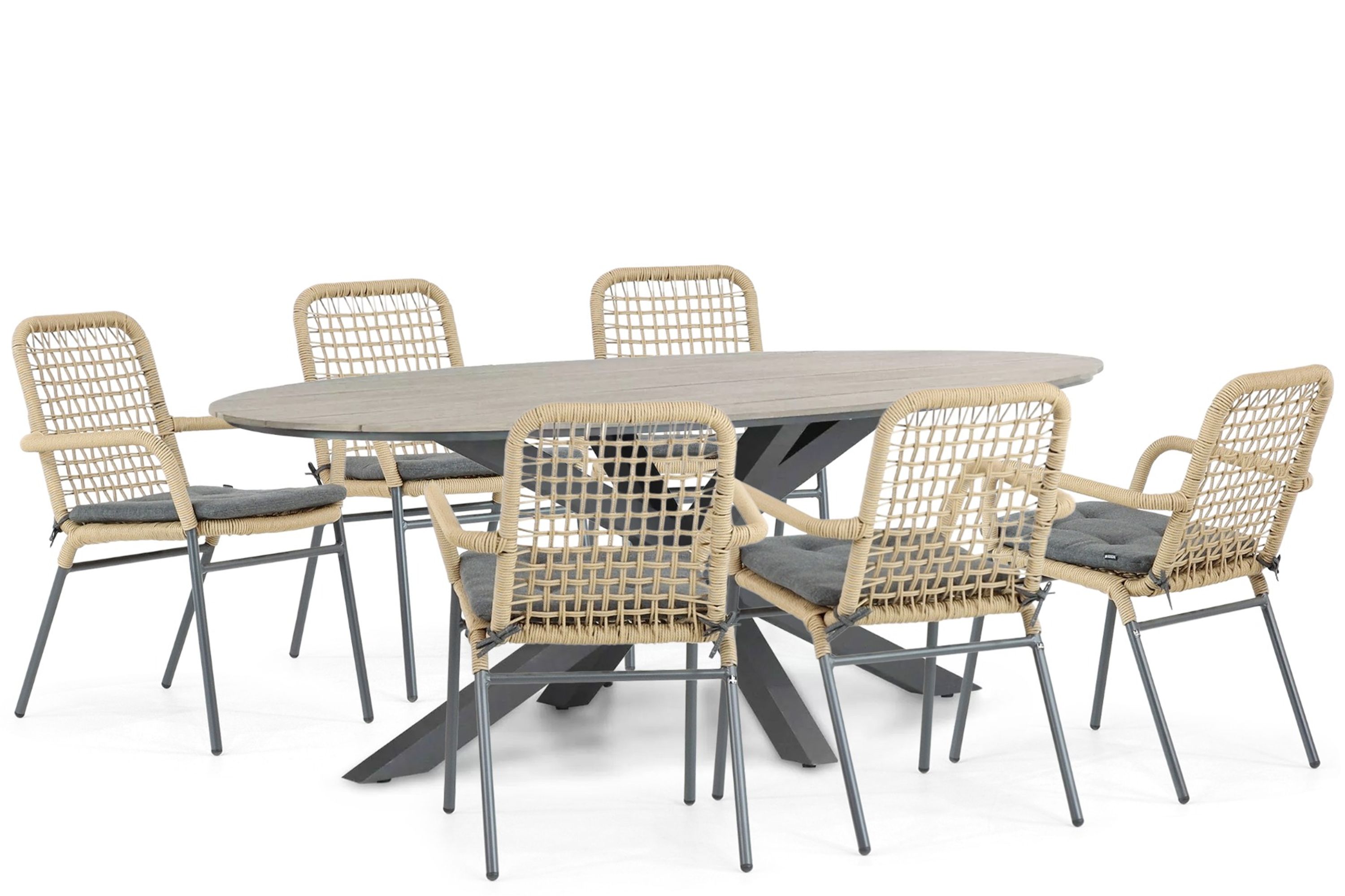 De Laan Catalone/Matara 220 cm dining tuinset 7-delig