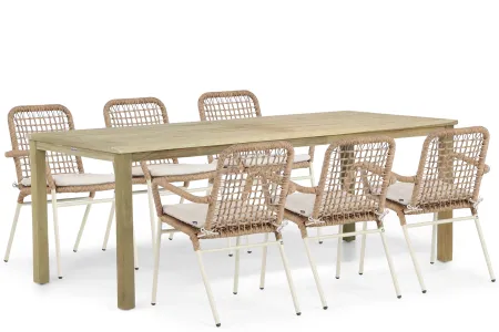 De Laan Catalone/Weston 210 cm dining tuinset 7-delig
