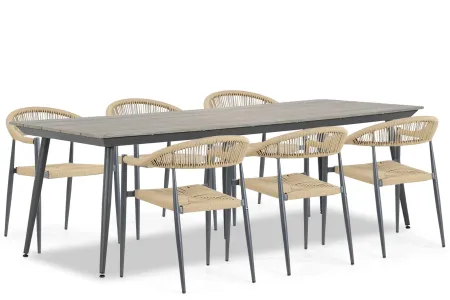 De Laan Granada/Matale 240 cm dining tuinset 7-delig