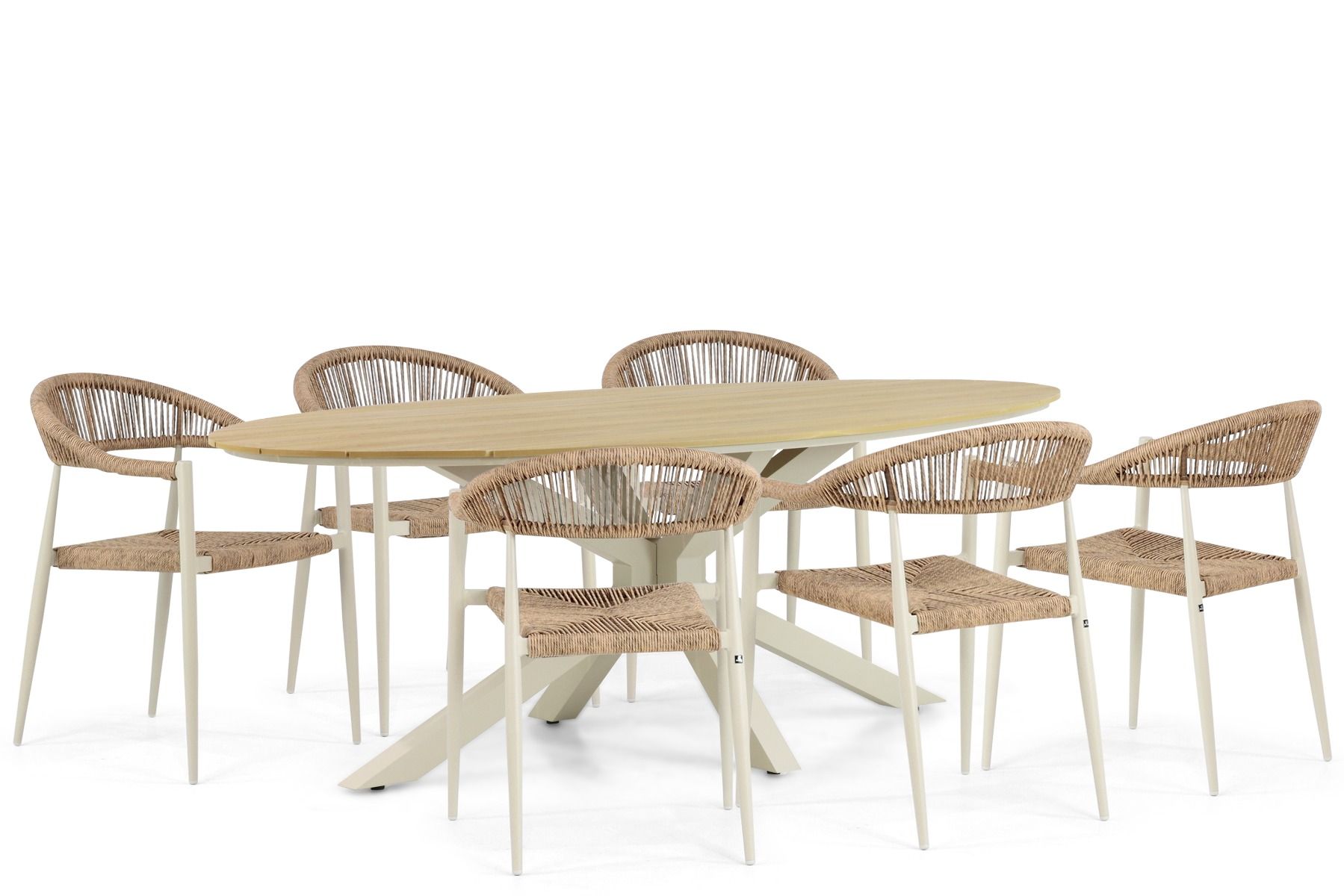 De Laan Granada/Matara 220 cm dining tuinset 7-delig