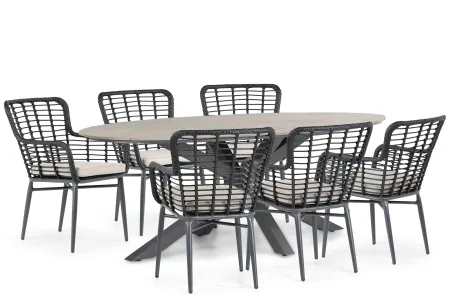 De Laan Toledo/Matara 220 cm dining tuinset 7-delig