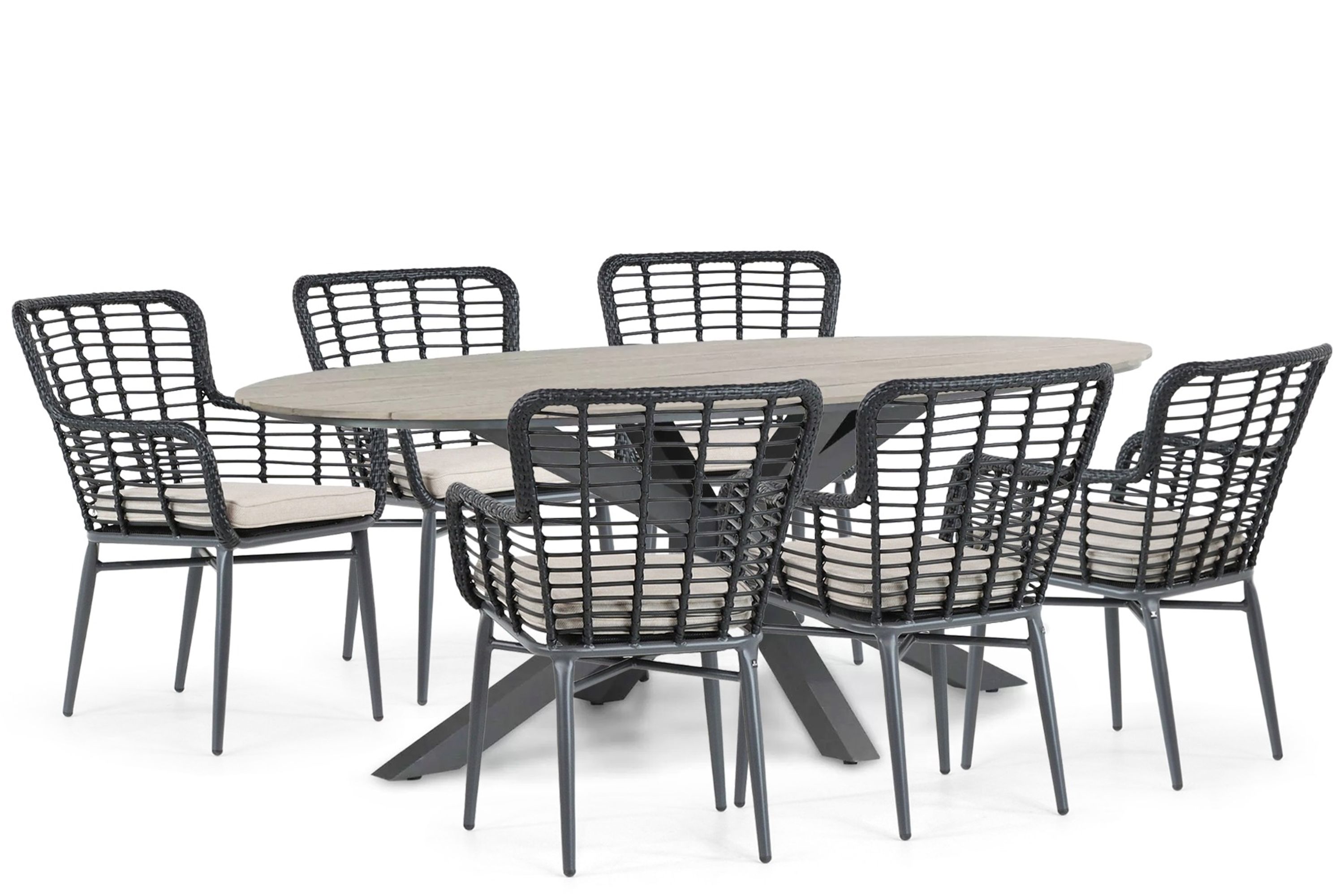 De Laan Toledo/Matara 220 cm dining tuinset 7-delig