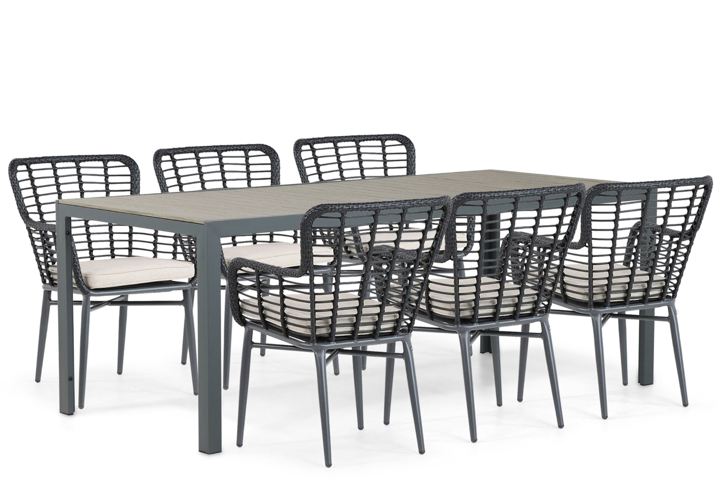 De Laan Toledo/Solare 200 cm dining tuinset 7-delig