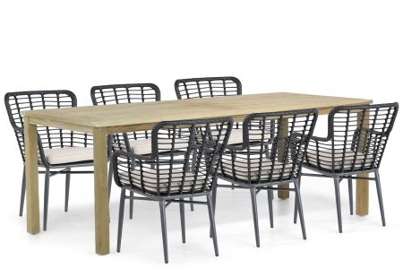 De Laan Toledo/Weston 210 cm dining tuinset 7-delig