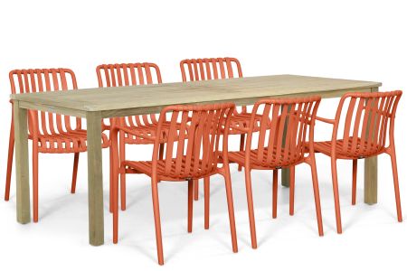 Domani Alba/Weston 210x90 cm dining tuinset 7-delig
