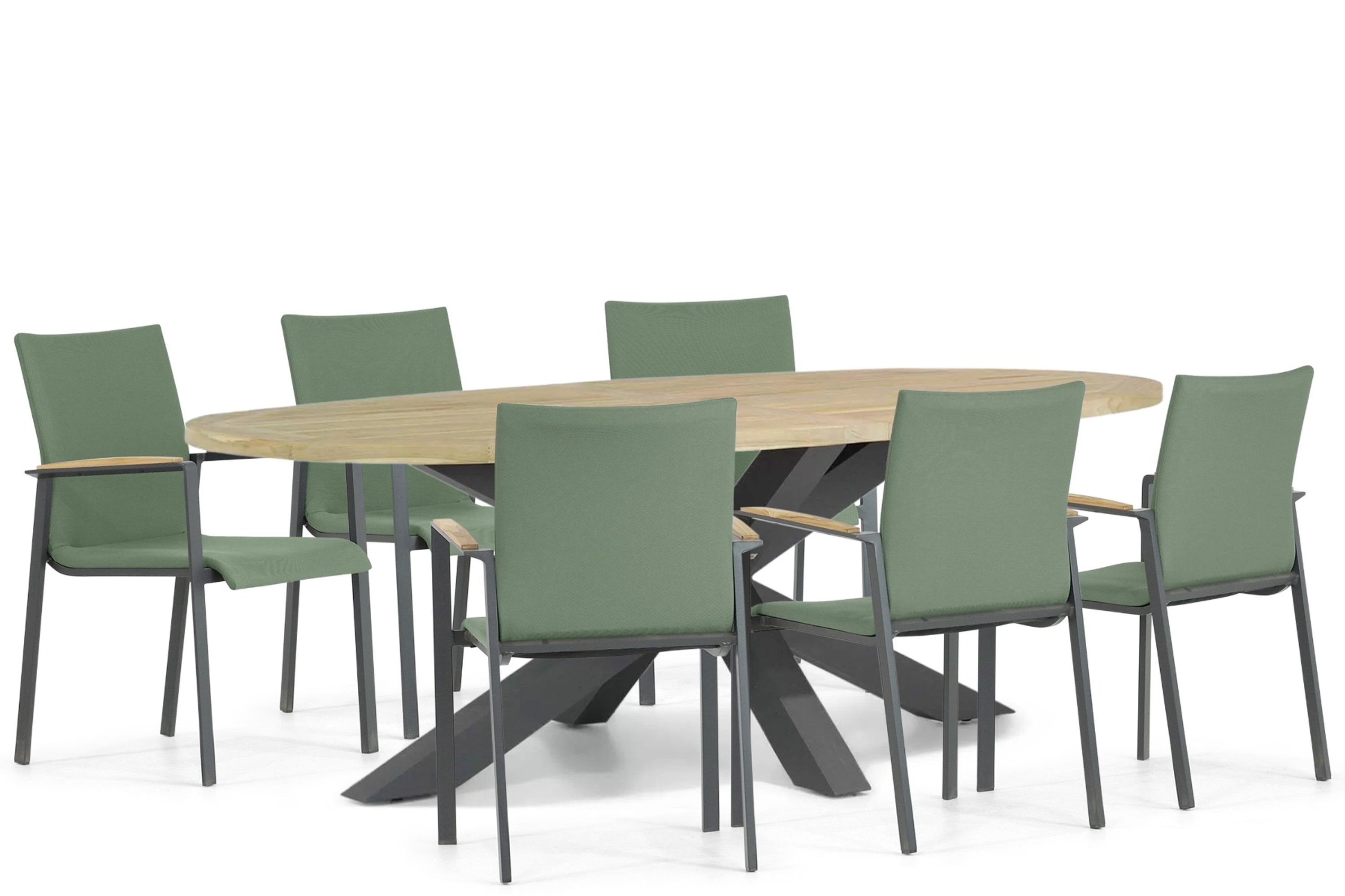 Lifestyle Brandon/Brookline 240 cm dining tuinset 7-delig