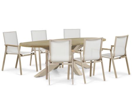 Lifestyle Fiora/Brookline 240x120 cm dining tuinset 7-delig