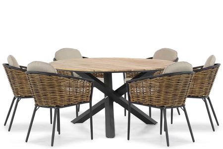 Lifestyle Nice/Fabriano 150 cm dining tuinset 7-delig
