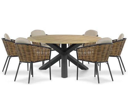 Lifestyle Nice/Rockville 160 cm dining tuinset 7-delig