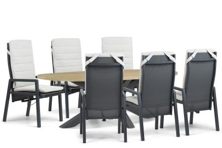 Lifestyle Vivaro/Brookline 240x120 cm dining tuinset 7-delig