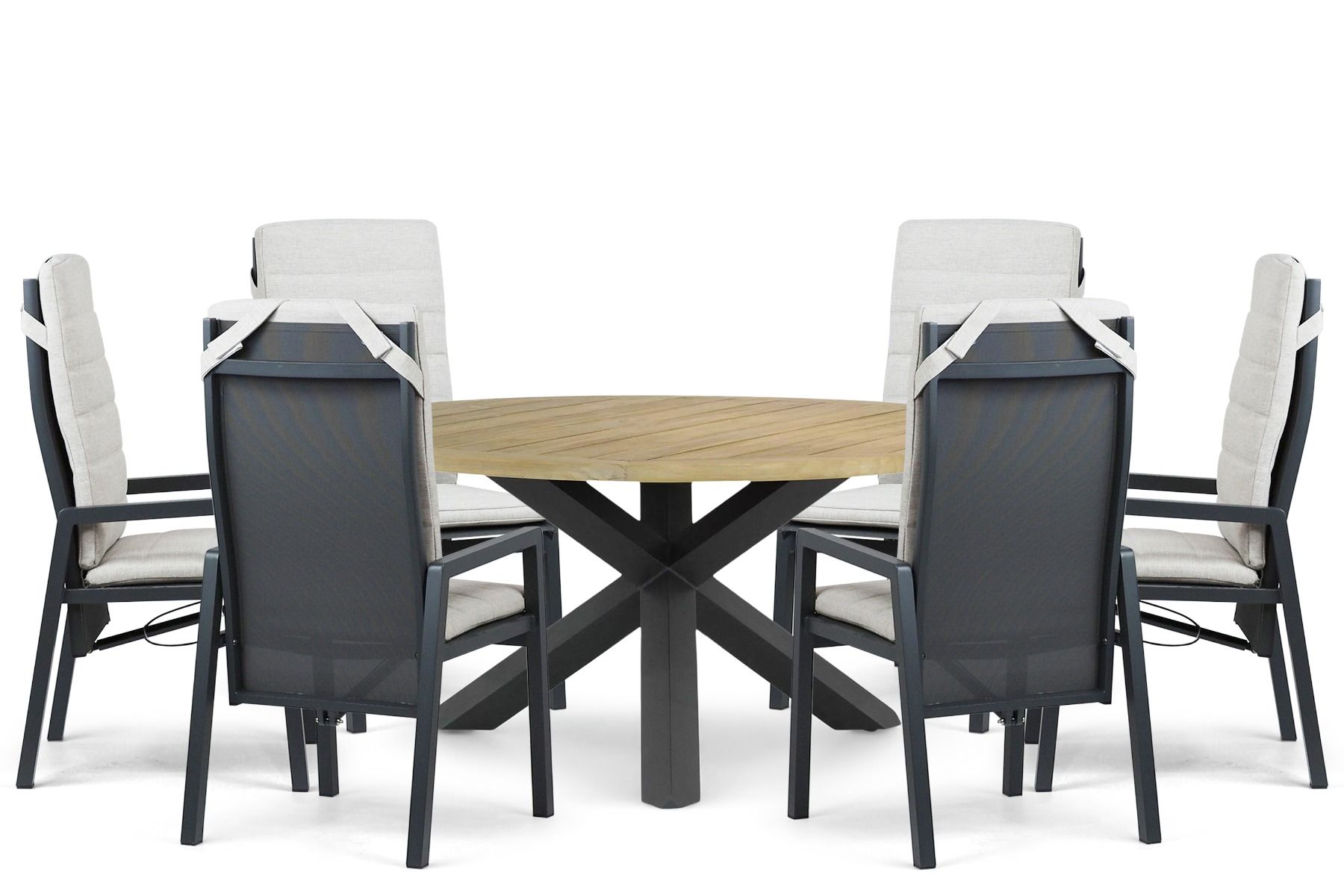 Lifestyle Vivaro/Rockville 160 cm dining tuinset 7-delig