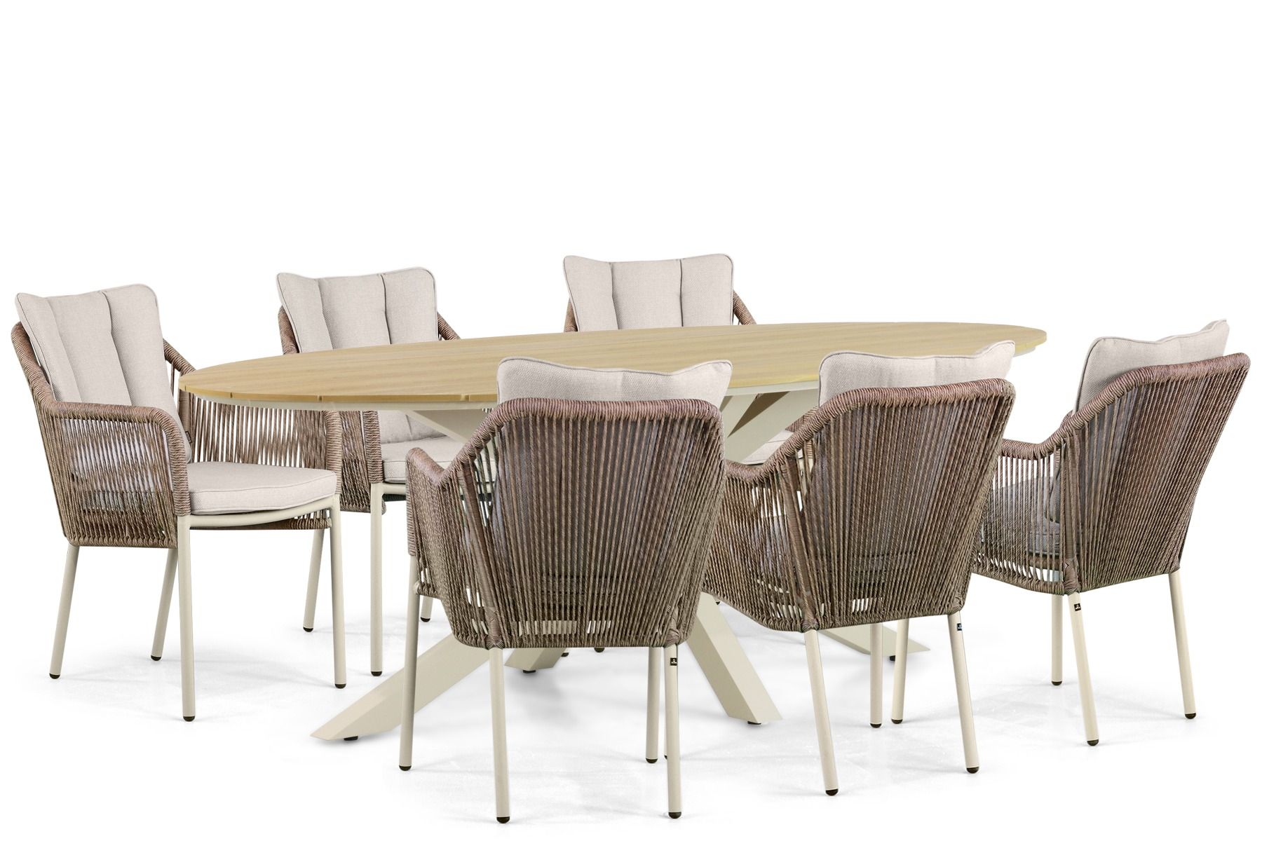 De Laan Marbella/Matara 220 cm dining tuinset 7-delig