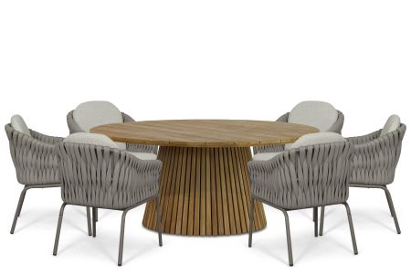 Santika Amadora/Fungo 180 cm dining tuinset 7-delig