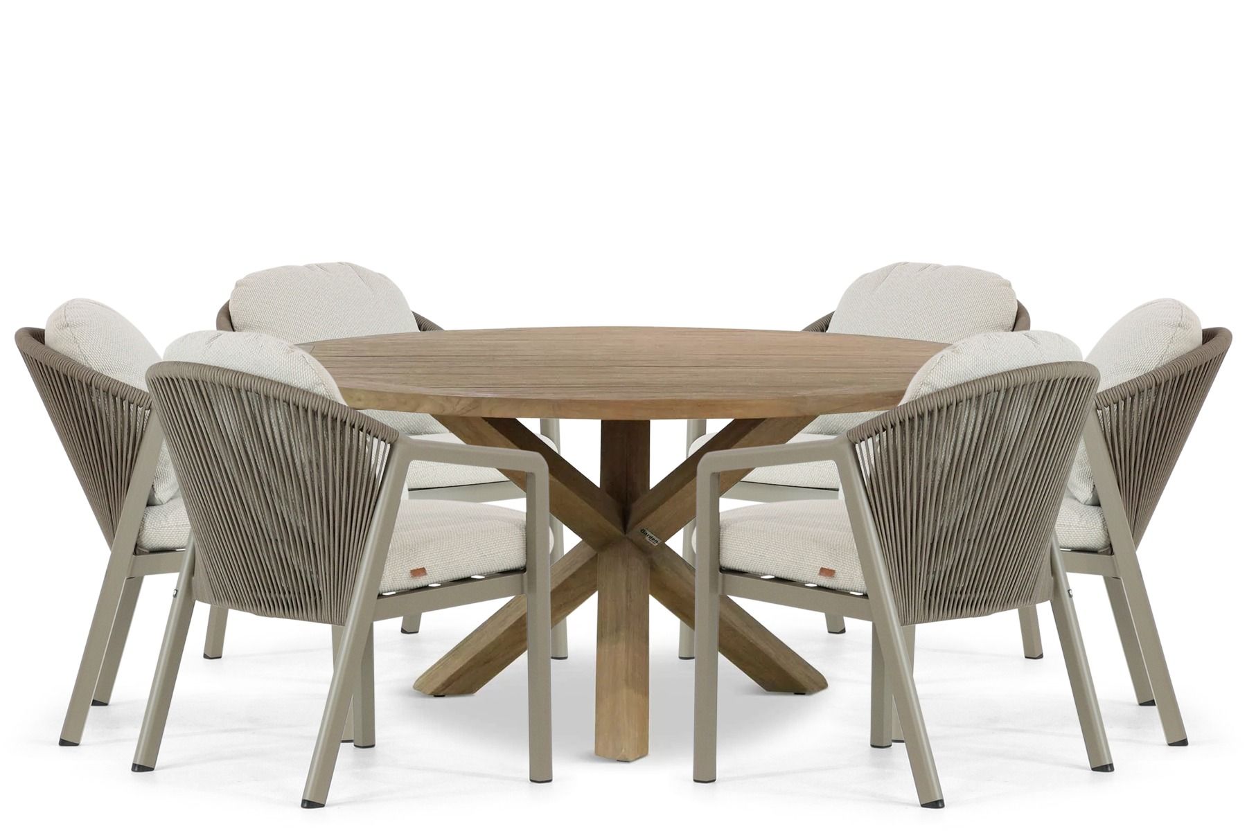 Santika Guss/Sand City 160 cm dining tuinset 7-delig