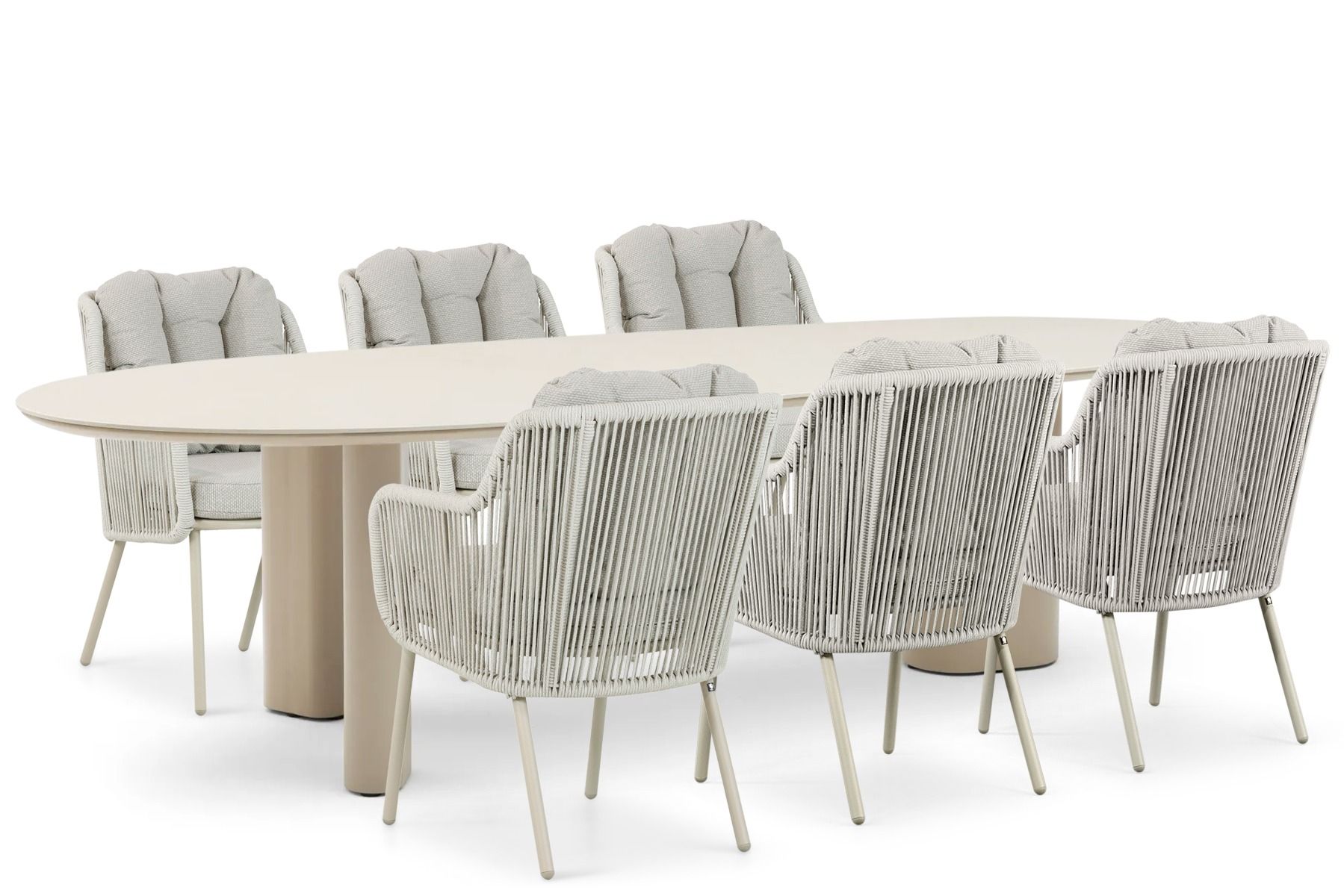 Santika Nanda/Weave 240 cm dining tuinset 7-delig