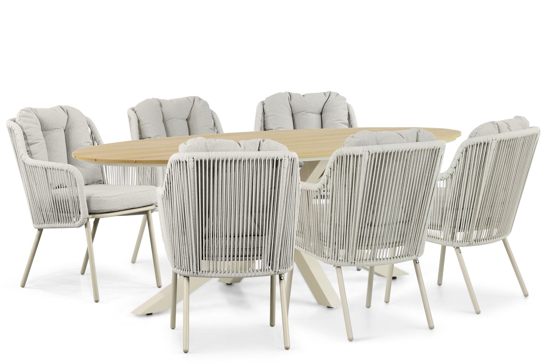 Sanika Nanda/Matara 220 cm dining tuinset 7-delig
