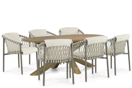 4 Seasons Outdoor Allora/Boston 240 cm dining tuinset 7-delig