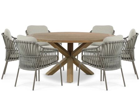 4 Seasons Outdoor Capalbio/Sand City 160 cm dining tuinset 7-delig